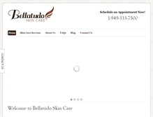 Tablet Screenshot of bellatudoskincare.com